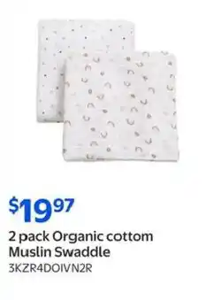 Walmart Organic Cotton Muslin Swaddle offer