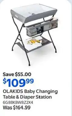Walmart Olakids Baby Changing Table & Diaper Station offer