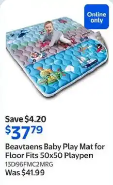 Walmart Beavtaens Baby Play Mat for Floor Fits 50x50 Playpen offer