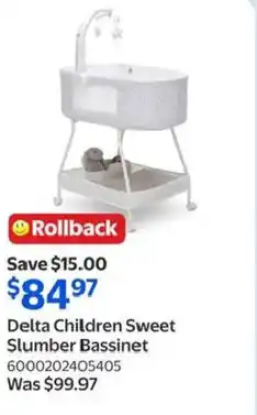 Walmart Delta Children Sweet Slumber Bassinet offer