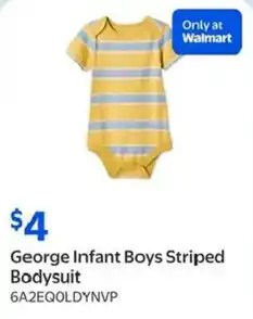 Walmart George Infant Boys Striped Bodysuit offer