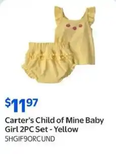 Walmart Carter's Child of Mine Baby Girl Set Yellow offer