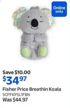 Walmart Fisher Price Breathin Koala offer