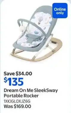 Walmart Dream On Me SleekSway Portable Rocker offer