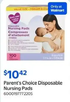 Walmart Parent's Choice Disposable Nursing Pads offer