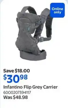 Walmart Infantino Flip Grey Carrier offer