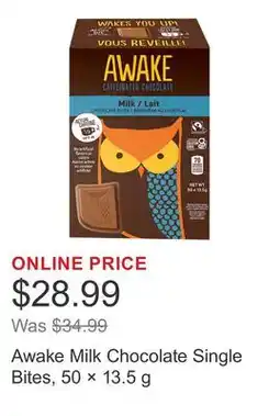 Costco Awake Milk Chocolate Single Bites, 50 × offer
