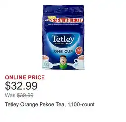 Costco Tetley Orange Pekoe Tea, 1,100-count offer