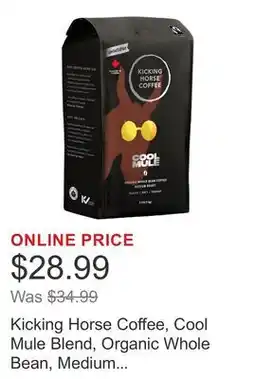 Costco Kicking Horse Coffee, Cool Mule Blend, Organic Whole Bean, Medium Roast offer