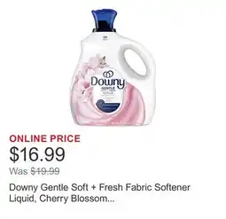 Costco Downy Gentle Soft + Fresh Fabric Softener Liquid, Cherry Blossom Scent, 150 loads offer