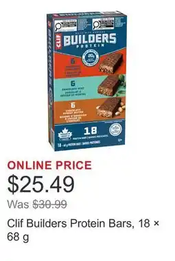 Costco Clif Builders Protein Bars, 18 × offer