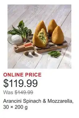 Costco Arancini Spinach & Mozzarella, 30 × offer