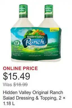 Costco Hidden Valley Original Ranch Salad Dressing & Topping, 2 × offer