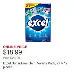 Costco Excel Sugar Free Gum, Variety Pack, 27 × 12 pieces offer