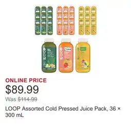 Costco LOOP Assorted Cold Pressed Juice Pack, 36 × offer