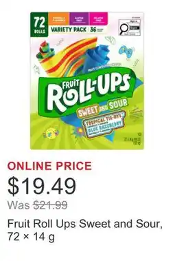 Costco Fruit Roll Ups Sweet and Sour, 72 × offer