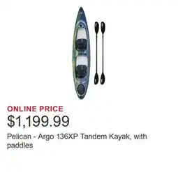 Costco Pelican - Argo 136XP Tandem Kayak, with paddles offer