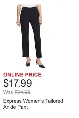 Costco Express Women's Tailored Ankle Pant offer