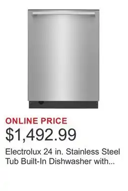 Costco Electrolux 24 in. Stainless Steel Tub Built-In Dishwasher with SmartBoost Clean Technology offer