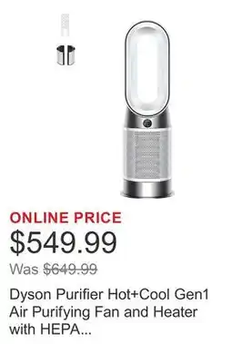 Costco Dyson Purifier Hot+Cool Gen1 Air Purifying Fan and Heater with HEPA Filter offer