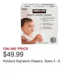 Costco Kirkland Signature Diapers, Sizes 3 - 6 offer