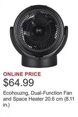 Costco Ecohouzng, Dual-Function Fan and Space Heater 20.6 cm (8.11 in.) offer