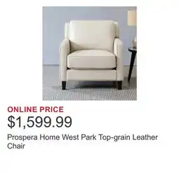 Costco Prospera Home West Park Top-grain Leather Chair offer