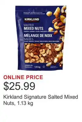Costco Kirkland Signature Salted Mixed Nuts offer