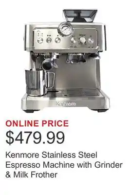 Costco Kenmore Stainless Steel Espresso Machine with Grinder & Milk Frother offer