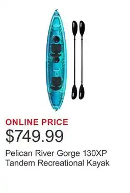 Costco Pelican River Gorge 130XP Tandem Recreational Kayak offer