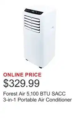 Costco Forest Air 5,100 BTU SACC 3-in-1 Portable Air Conditioner offer