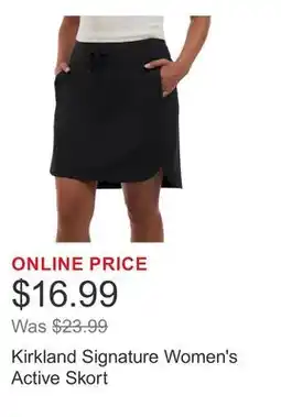 Costco Kirkland Signature Women's Active Skort offer