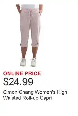 Costco Simon Chang Women's High Waisted Roll-up Capri offer