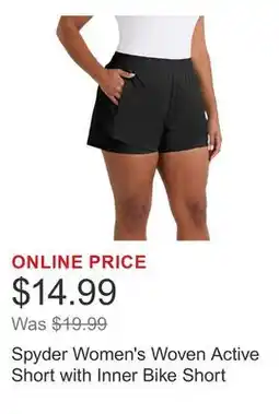 Costco Spyder Women's Woven Active Short with Inner Bike Short offer