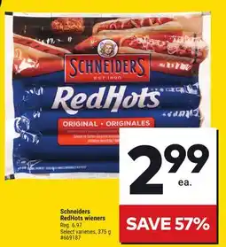 Giant Tiger Schneiders RedHots wieners offer