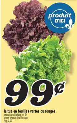 Marché Richelieu LAITUE EN FEUILLES VERTES OU ROUGES | GREEN OR READ LEAF LETTUCE offer