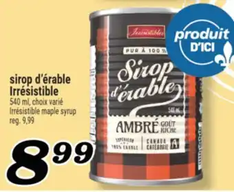 Marché Richelieu SIROP D'ÉRABLE IRRÉSISTIBLE | IRRÉSISTIBLE MAPLE SYRUP offer