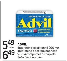 Brunet ADVIL Ibuprofène sélectionné 200 mg, ibuprofène + acétaminophène offer