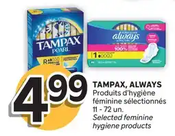 Brunet TAMPAX, ALWAYS Produits d'hygiène féminine sélectionnés offer