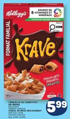Marché Bonichoix KELLOGG'S CEREAL OR MEAL REPLACEMENT offer