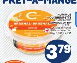 Marché Bonichoix COMPLIMENTS HUMMUS OR DIP offer
