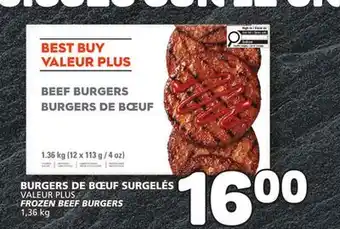 Marché Bonichoix VALEUR PLUS FROZEN BEEF BURGERS offer