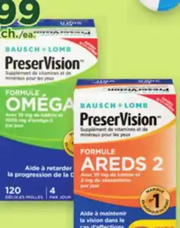 Proxim BAUSCH + LOMB PRESERVISION Selected eye vitamins and mineral supplements offer