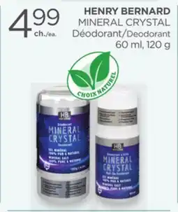Proxim HENRY BERNARD MINERAL CRYSTAL Deodorant offer