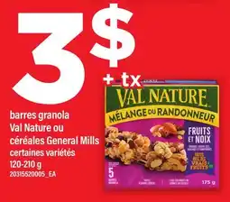 Maxi BARRES GRANOLA VAL NATURE OU CÉRÉALES GENERAL MILLS offer