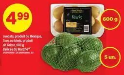 Maxi AVOCATS, 5 UN OU KIWIS DÉLICES DU MARCHÉMC offer