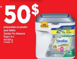 Maxi PRÉPARATION EN POUDRE POUR BÉBÉS SIMILAC PRO ADVANCE, 837/859 g offer