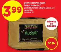 Maxi POMMES DE TERRES RUSSET DÉLICES DU MARCHÉMC, SAC DE 10 LB offer