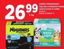Maxi CULOTTES D'ENTRAÎNEMENT EASY-UPS OU NINJAMAS PAMPERS, 34-74 UN offer