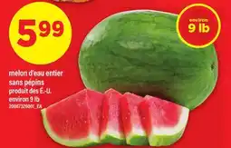 Maxi MELON D'EAU ENTIER SANS PÉPINS, 9 LB offer